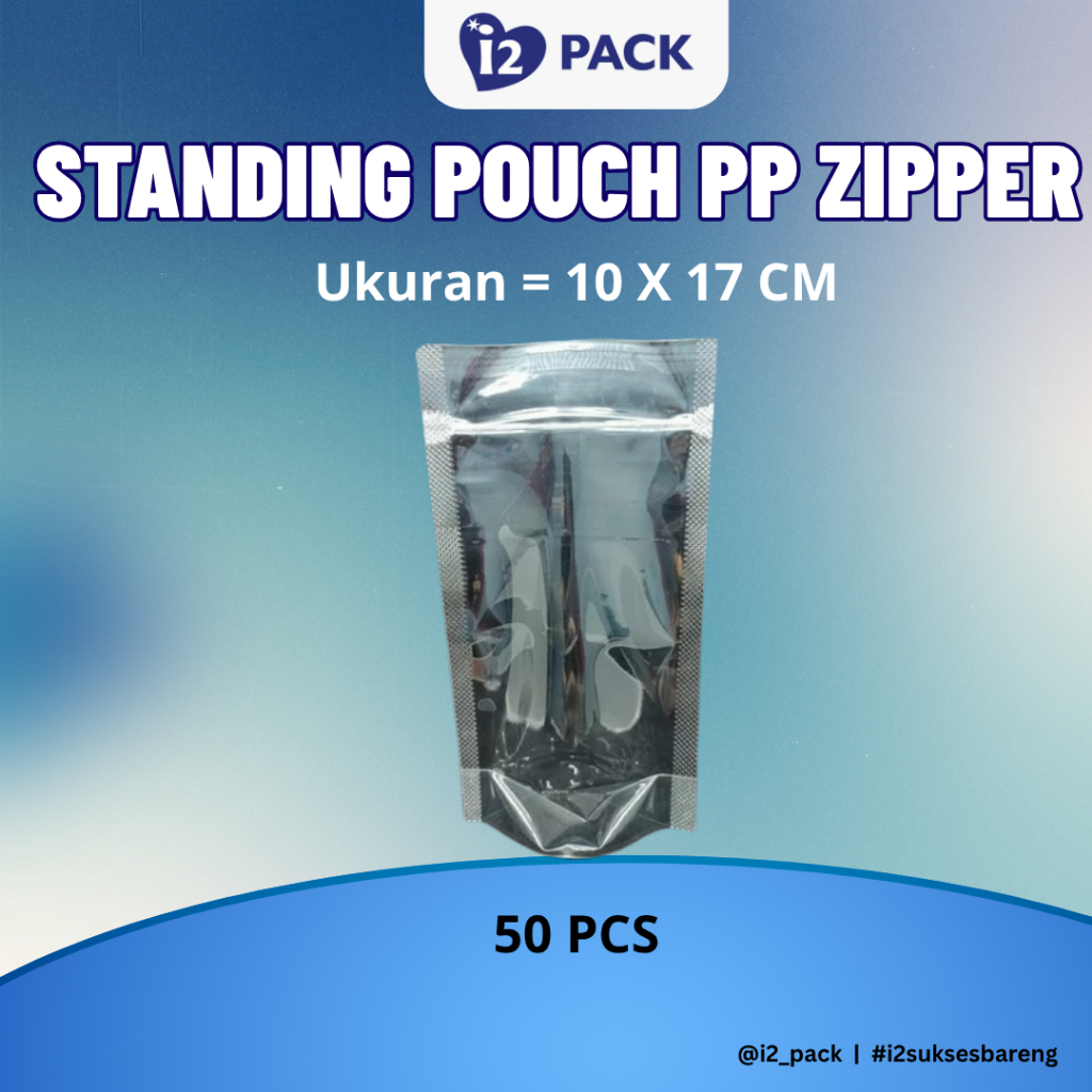STANDING POUCH KLIP / STANDING POUCH PP ZIPPER 10 X 17 CM @50 PCS