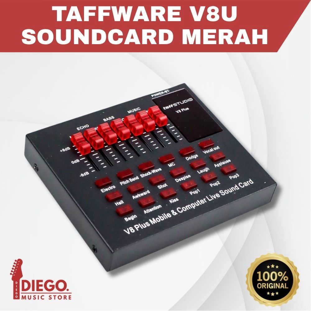 TAFFWARE V8U SOUNDCARD MERAH