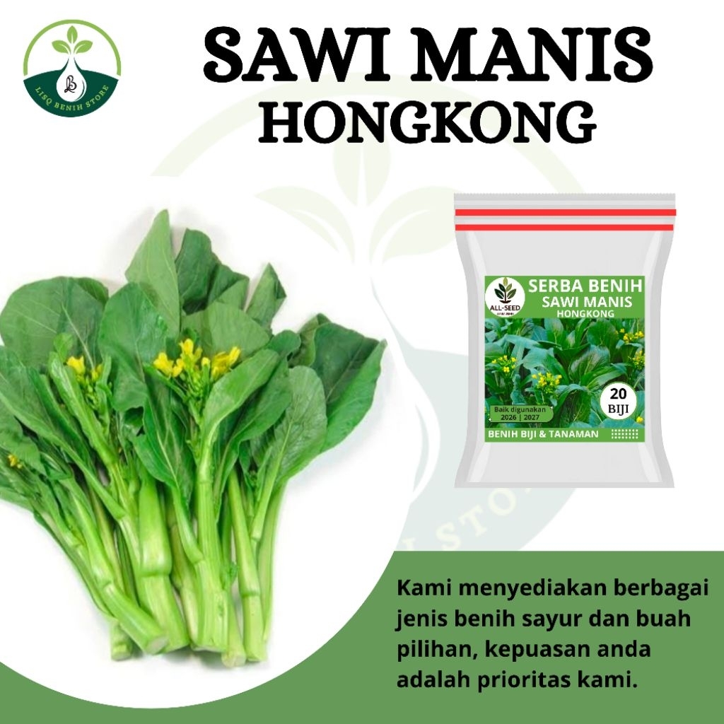 { 20 BIJI } Benih sawi manis hongkong / bibit sawi hongkong / sawi manis