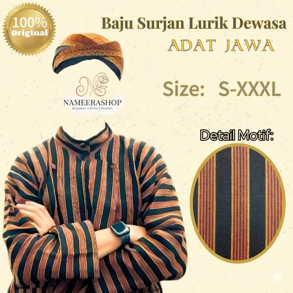 Siap kirimBaju Surjan lurik Dewasa  bahan Nyaman/Surjan lurik Tenun Asli