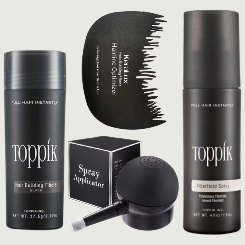 PAKET Bundling TOPPIK HAIR FIBER PENEBAL RAMBUT TIPIS HAIR STYLING RAMBUT MENEBALKAN RAMBUT INSTAN M