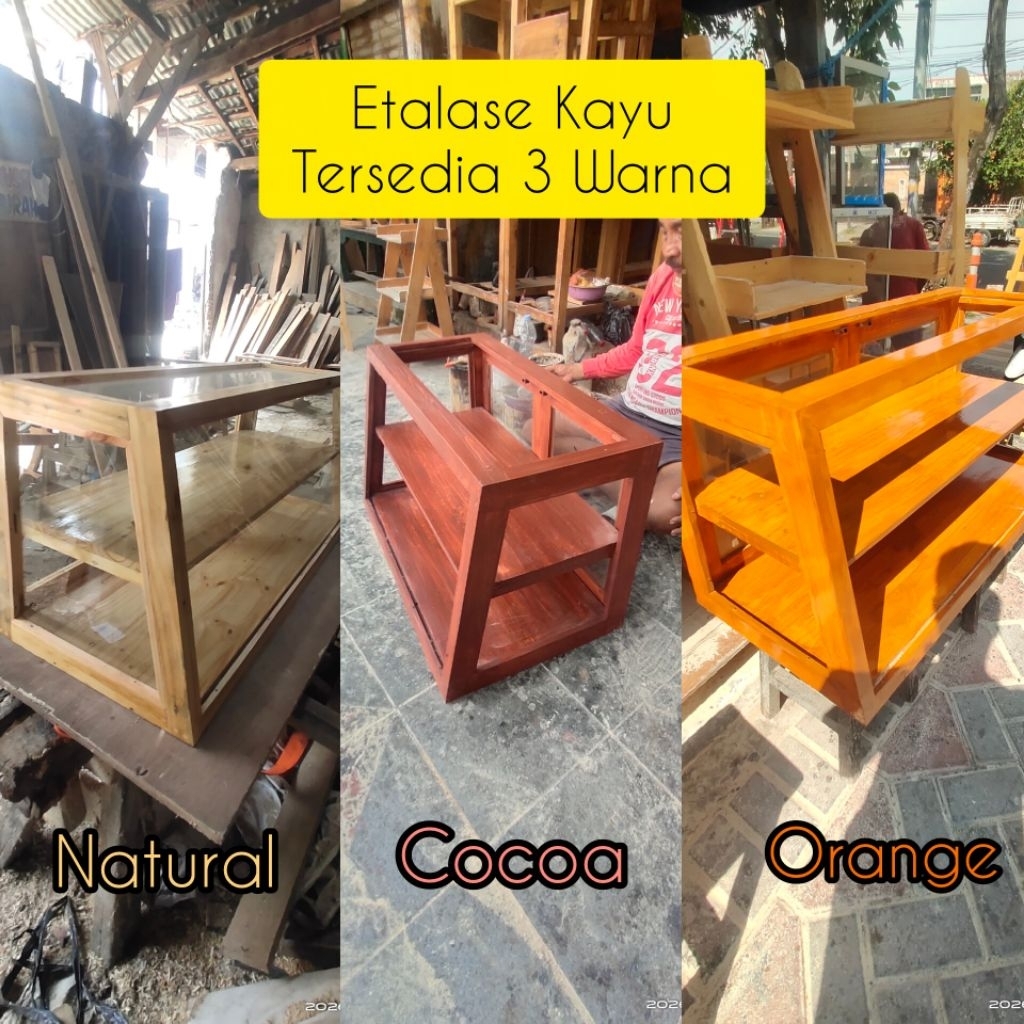 Etalase Kaca Kayu Jati Belanda