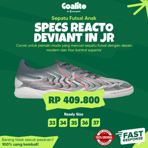 Sepatu Futsal Anak Specs Reacto Deviant Core IN JR Original | Sepatu Futsal Anak