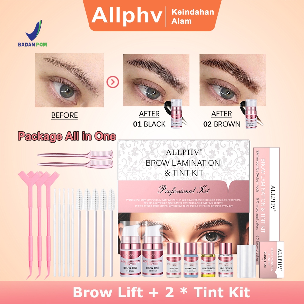 [BPOM] Allphv Brow Lamination + Tint Kit / Brow Bomber Kit /Tint - Black + Brown