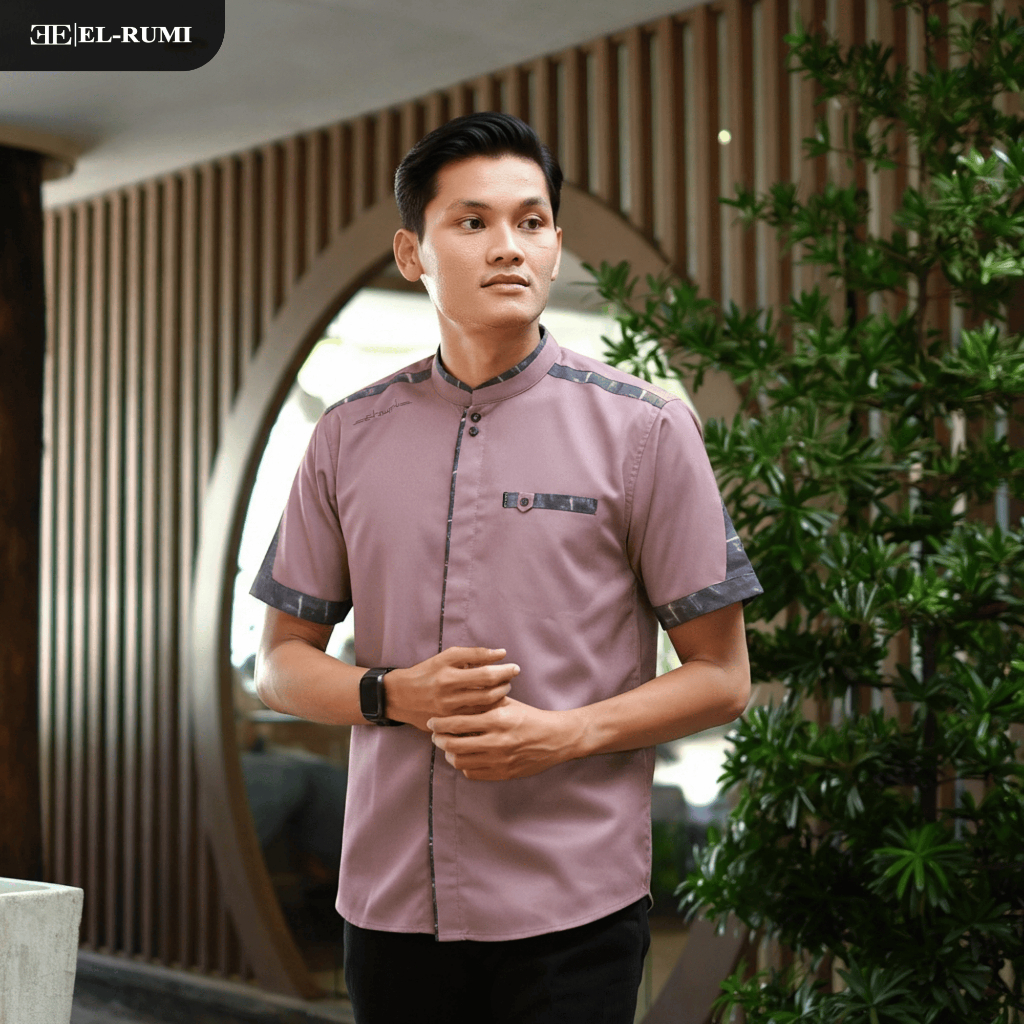Baju Koko Pria Lengan Pendek Original El Rumi Motif Yisunsin