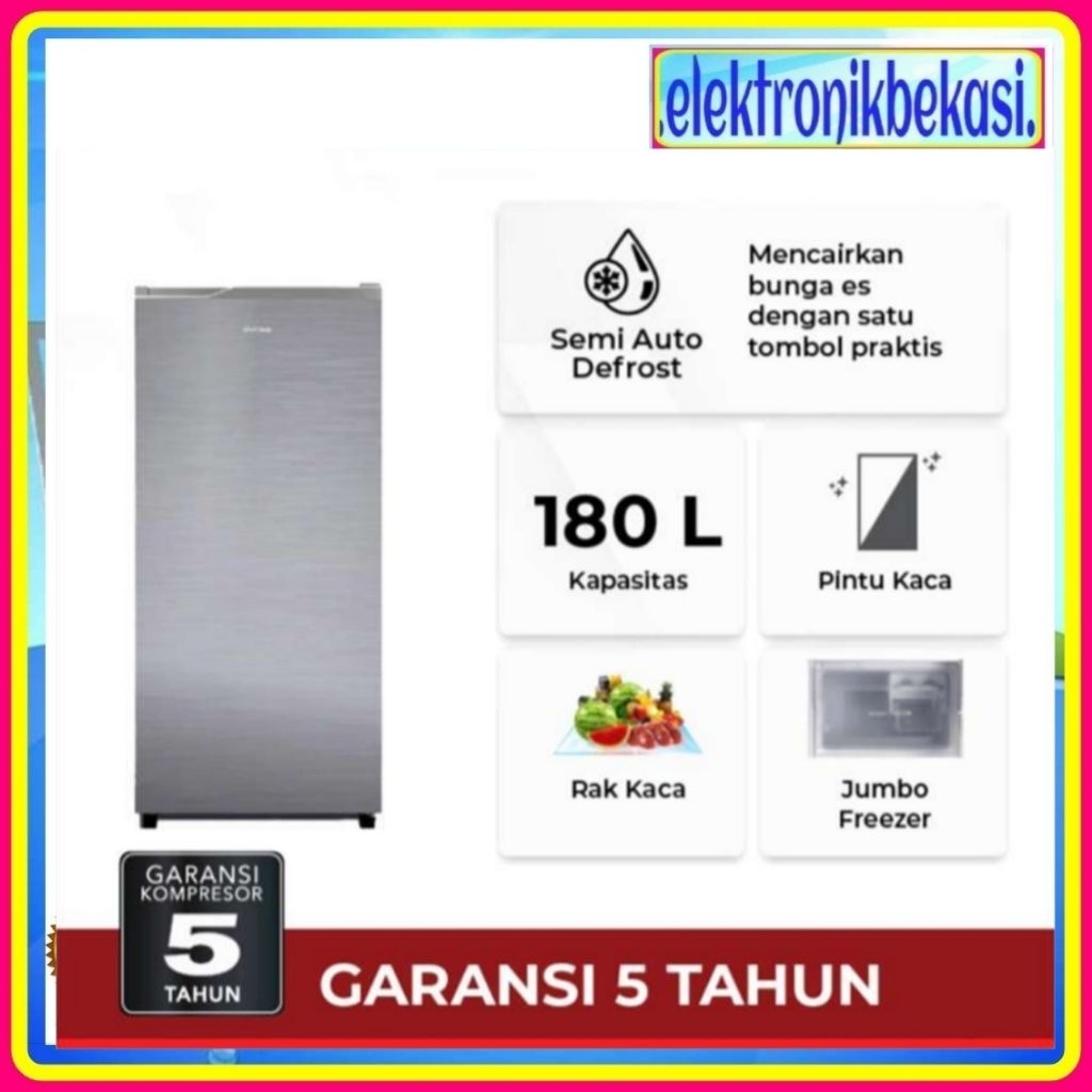 KULKAS POLYTRON PRA 18 ZS / KULKAS POLYTRON 1 PINTU 180 LITER PRA 18ZS / POLYTRON PRA18ZS