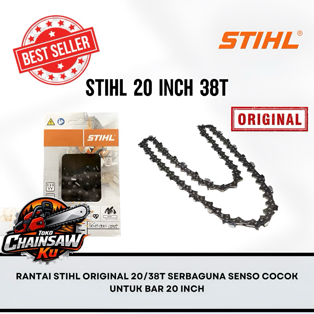 RANTAI BAR CHAINSAW STIHL 20” 38T 50CM RANTAI POTONG SENSO STIHL 20 INCH 36 T 50 CM