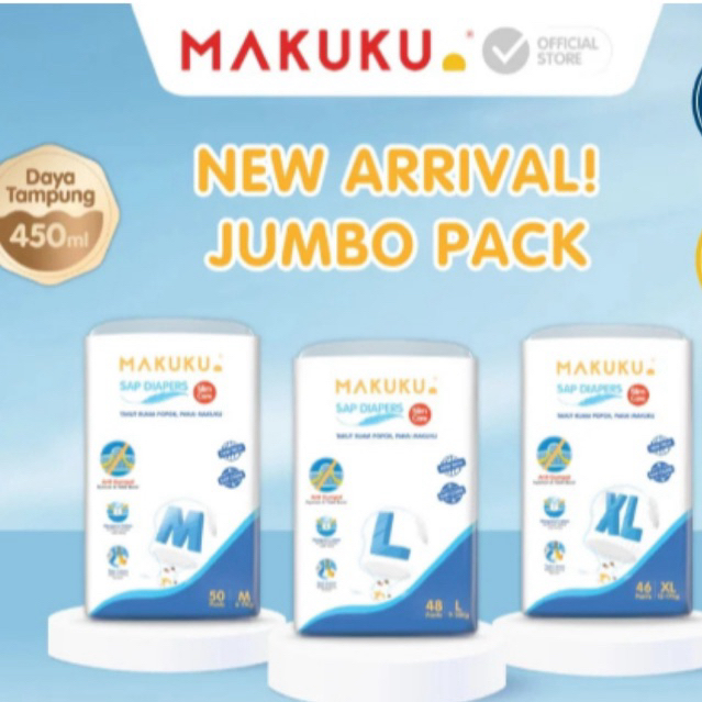Pampers Bayi Makuku Slimcare Pants JUMBO / Popok Bayi Makuku Slimcare Pant JUMBO / M50 L48 XL46 / Pa