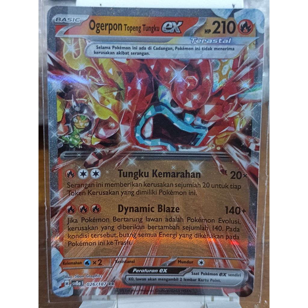 Kartu Pokemon TCG Ogerpon EX RR Topeng Tungku