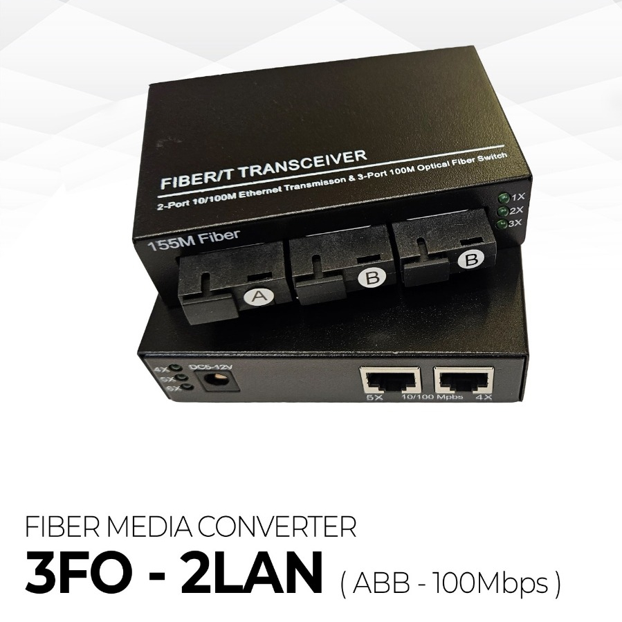 ABB Media Converter 3Fo 3Port 2Port LAN ABB 100Mbps HTB Media Fiber 3Fo 2 LAN