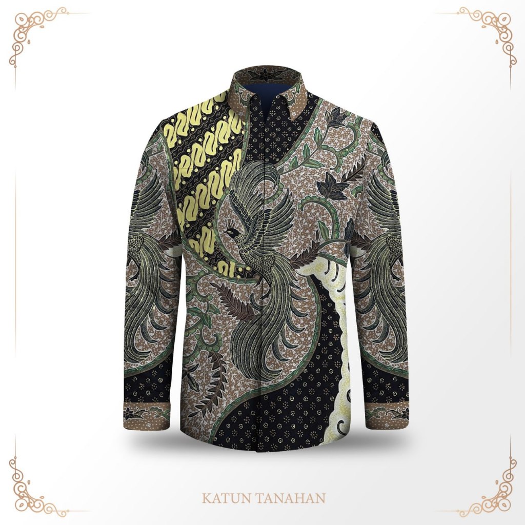 Batik pria kemeja lengan panjang bahan katun premium batik tulis pola baju pria lengan pendek mewah 
