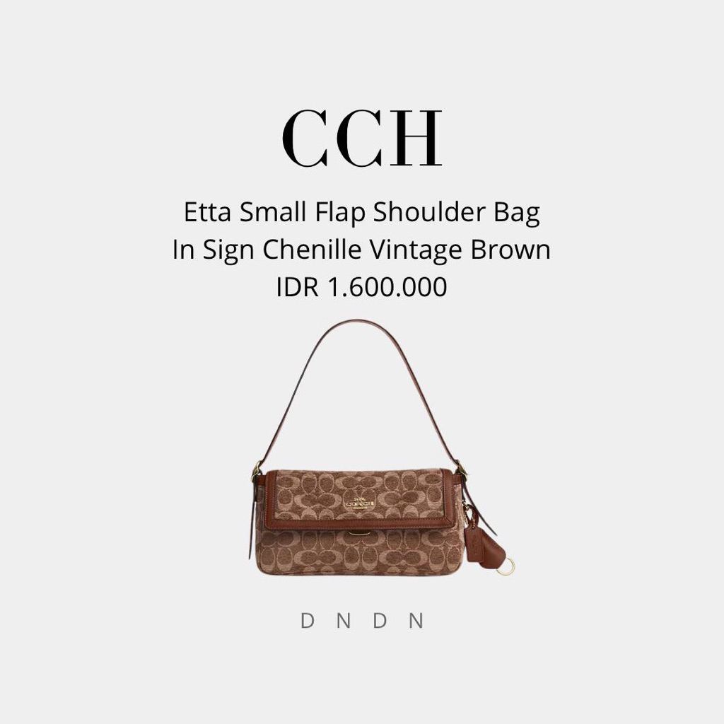 Etta Small Flap Shoulder Bag In Sign Chenille Vintage Brown