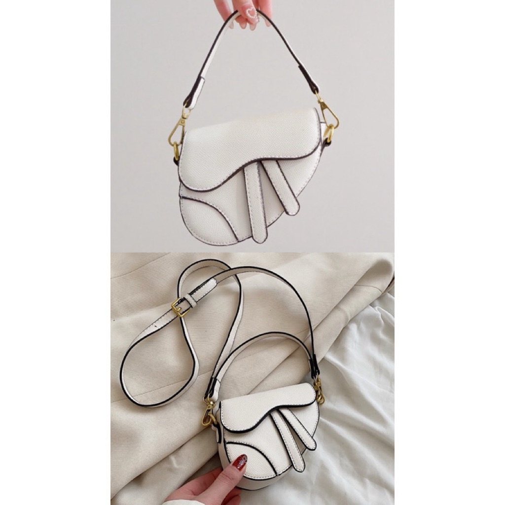 [PRELOVED] MINI MICRO D SADDLE WHITE BAG SLING SLINGBAG HANDBAG FASHION WOMEN GIRL TAS ANAK WANITA P