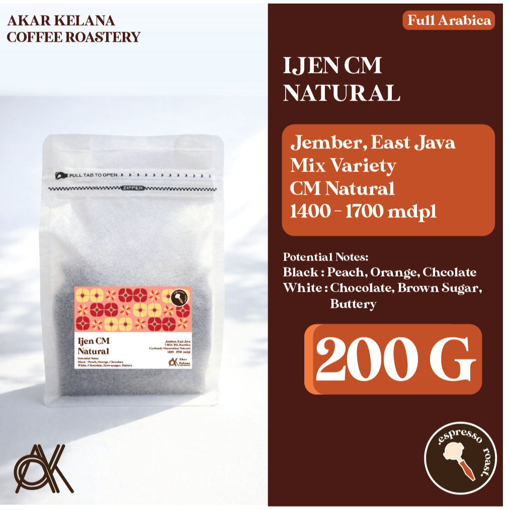 Kopi Arabika Espresso Ijen CM Natural Kemasan 200 gram