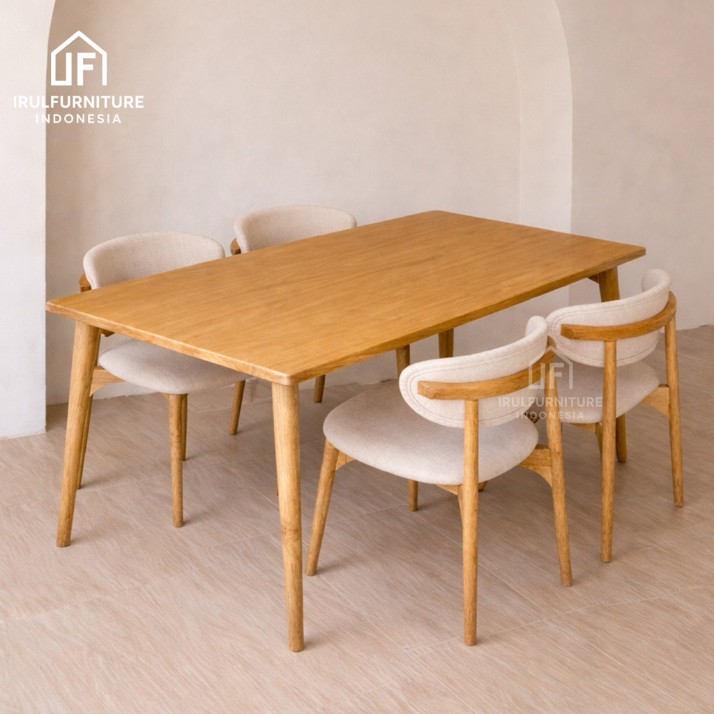 Meja makan minimalis kayu jati, meja makan informa kayu jati, meja makan murah kayu jati
