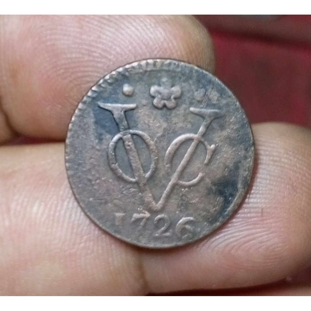 Koin VOC 1 Duit Holland 1726 Rare