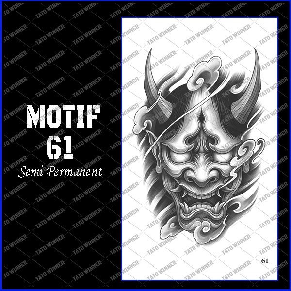 BERTATO-Stiker tato temporer semi permanen Seri GZ 61 / Tato temporer anti air semi permanen / Berta