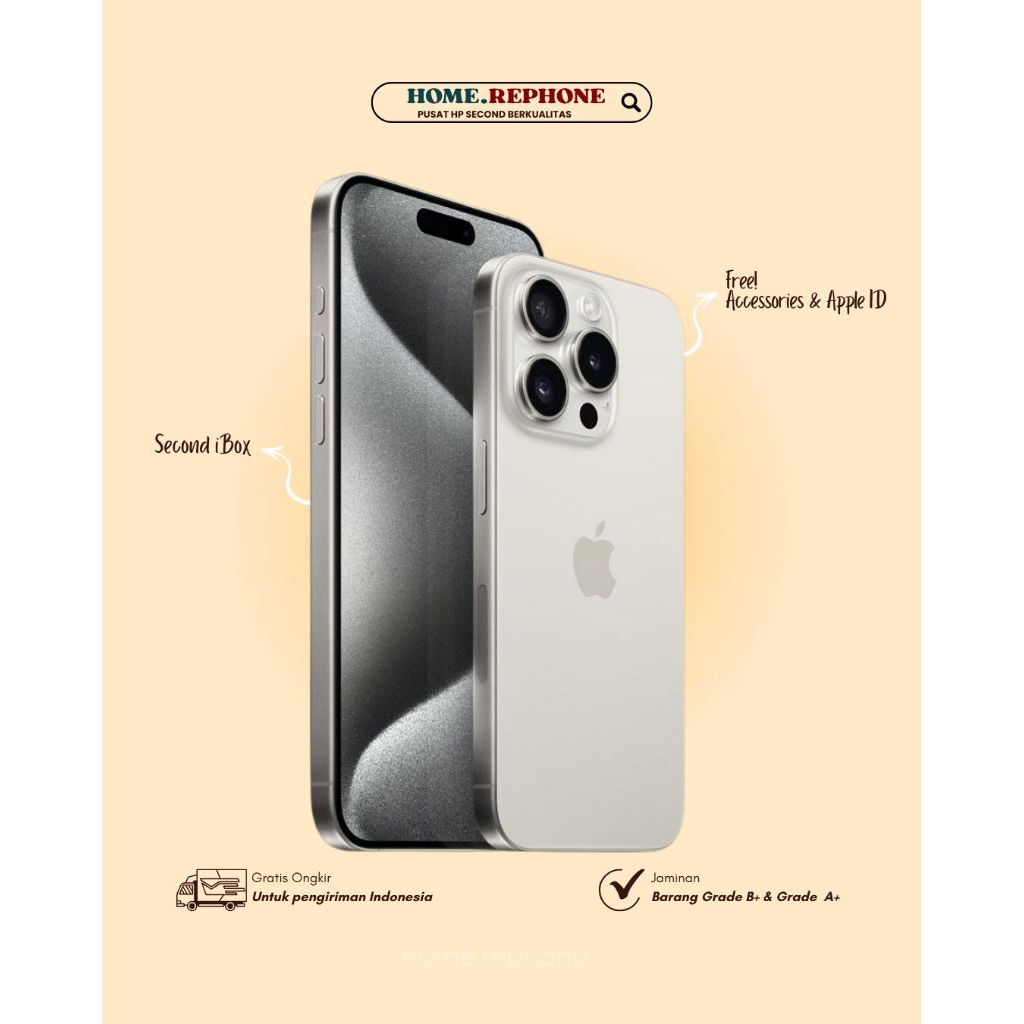 IPHONE 15 PRO MAX 256GB 512GB 1TB FULLSET | SECOND RESMI IBOX