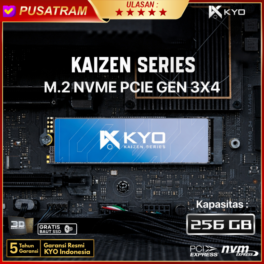 SSD M2 NVME / M.2 NVME/ M2NVME 256GB SSD KYO KAIZEN M.2 NVME RESMI (GARANSI 5 TAHUN)