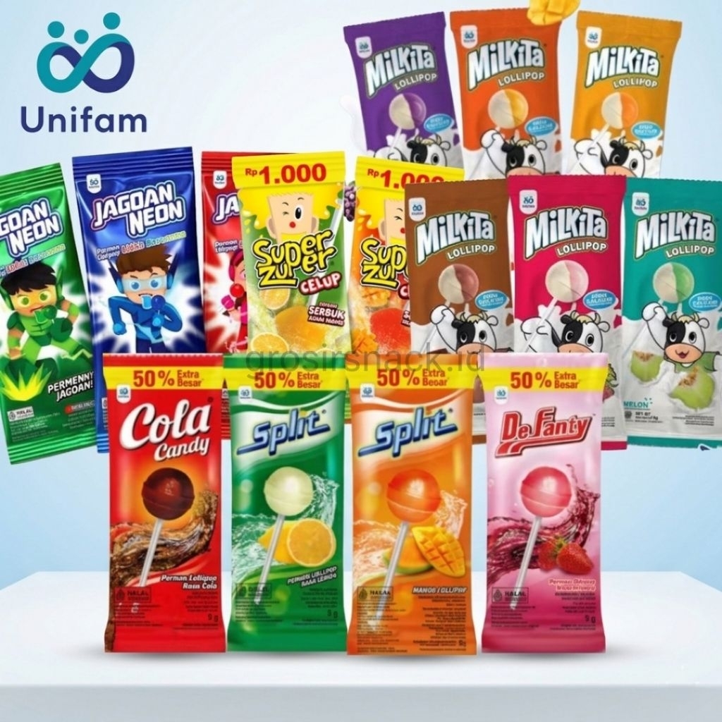 Permen Lollipop Renceng Unifam isi 10pcs All Variant