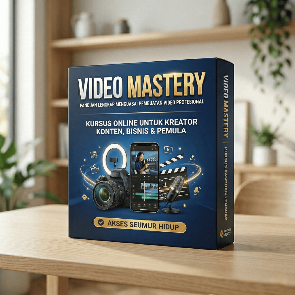 E-Course VIDEO MASTERY KURSUS ONLINE PANDUAN  PEMBUATAN VIDEO PROFESIONAL UNTUK KREATOR KONTEN DAN B