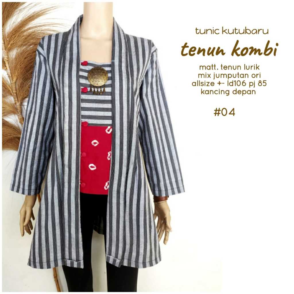 ATASAN WANITA TUNIK KUTU BARU TENUN LURIK MIX JUMPUTAN BY BATIEK