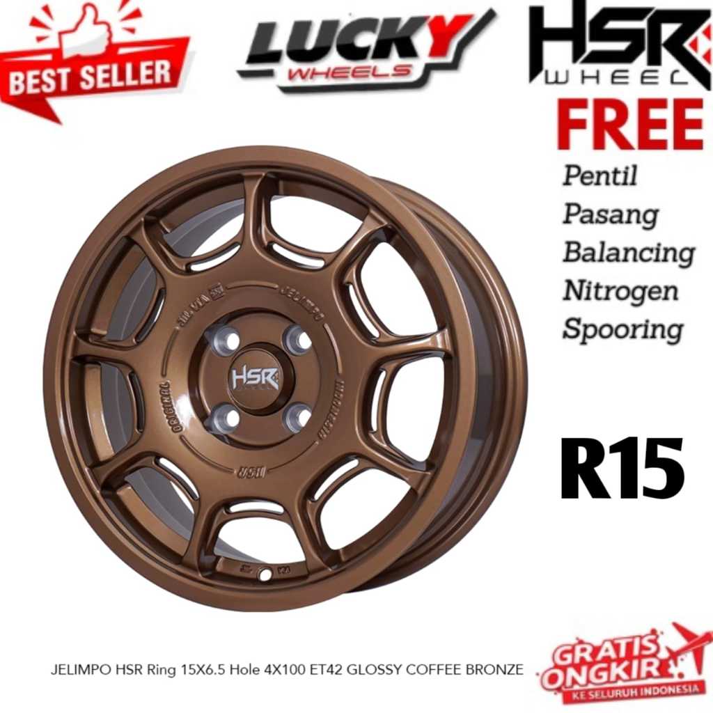 Velg Mobil R15 cocok untuk brio jazz agya dll model rally ring 15 merk HSR JELIMPO R15
