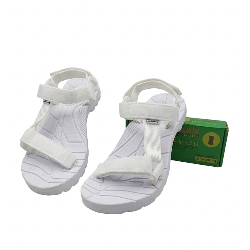 Sendal Haji Umroh Bahan Spon Motif Jepit Jempol Tali Karet Putih Ukuran 38 - 43 jbs flat