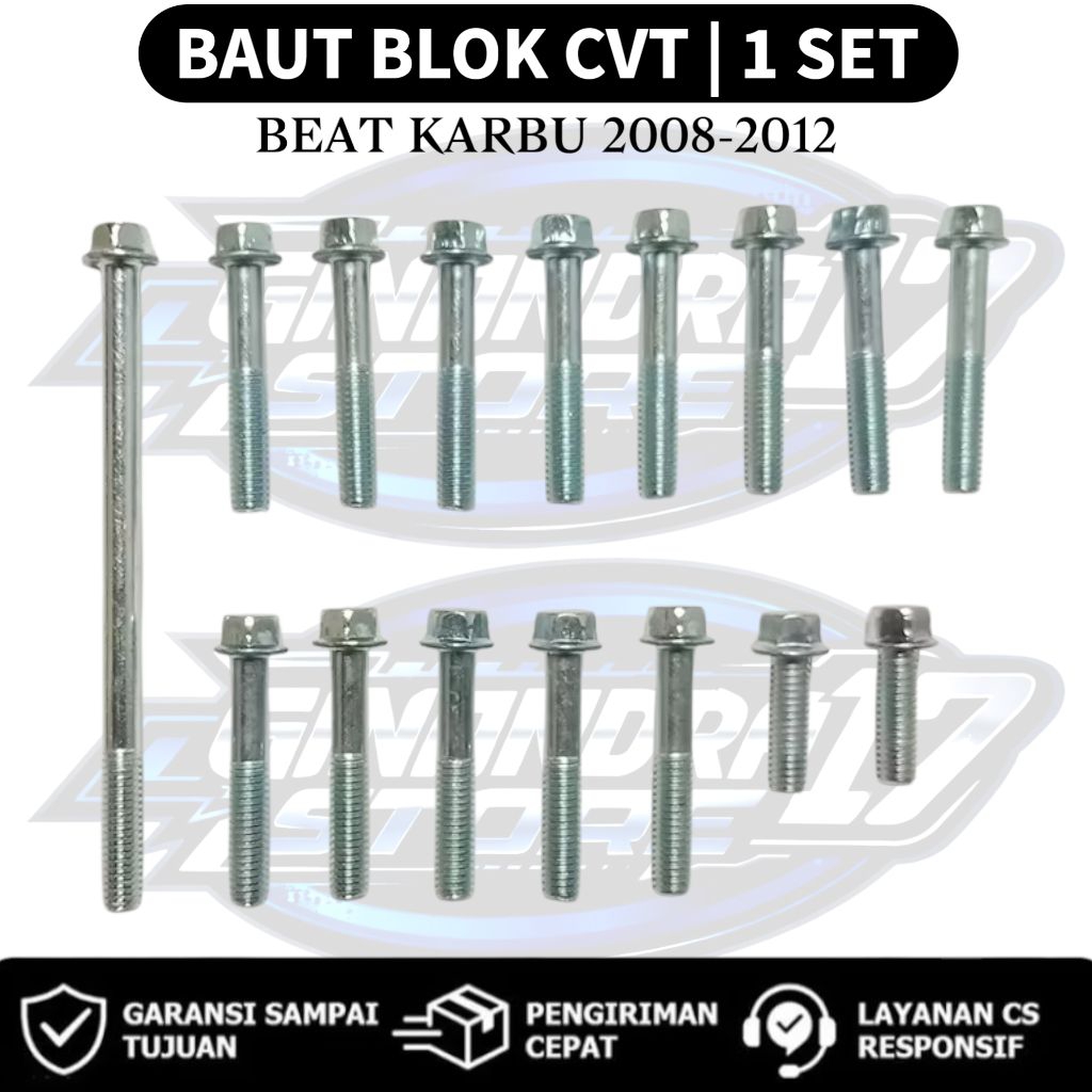 Baut Blok CVT 1 SET Honda Beat karbu 2008-2012 / Baut CVT 1SET Motor Beat karbu