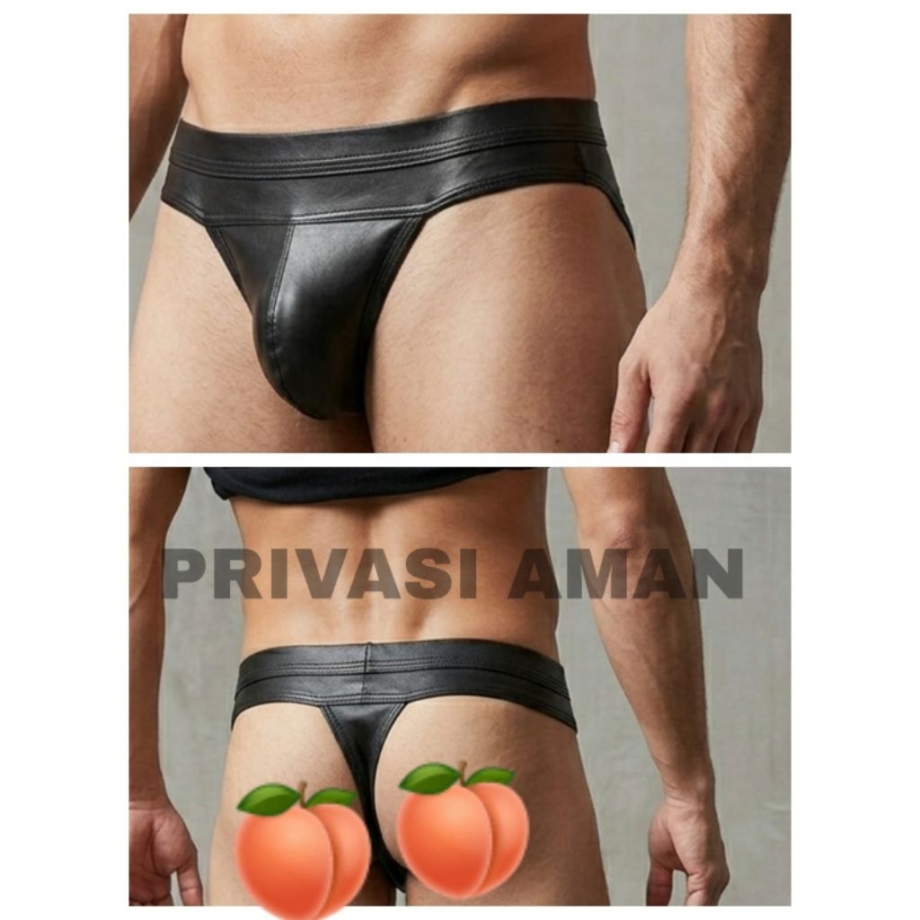 Celana Dalam G String Thong Leather Pria