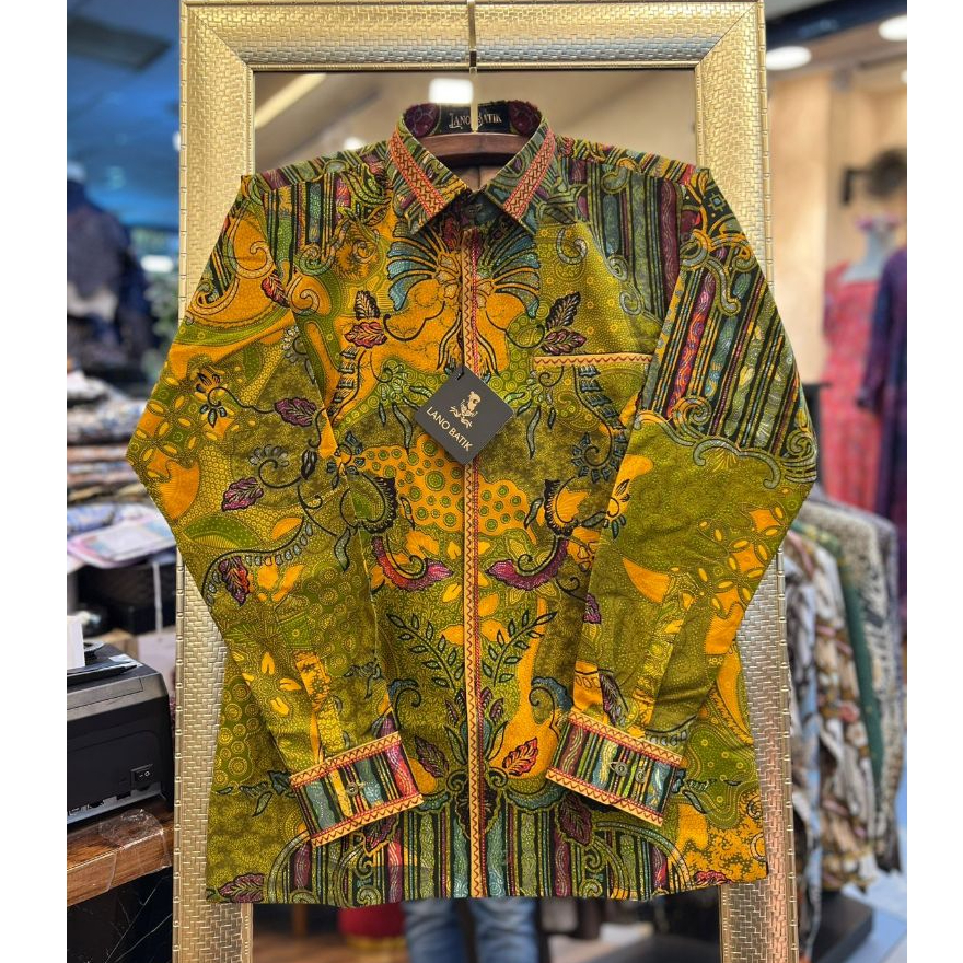 Lano Batik Semi Jas Motif Oreo Kembang | Kemeja Batik Pria Lengan Panjang | PRO
