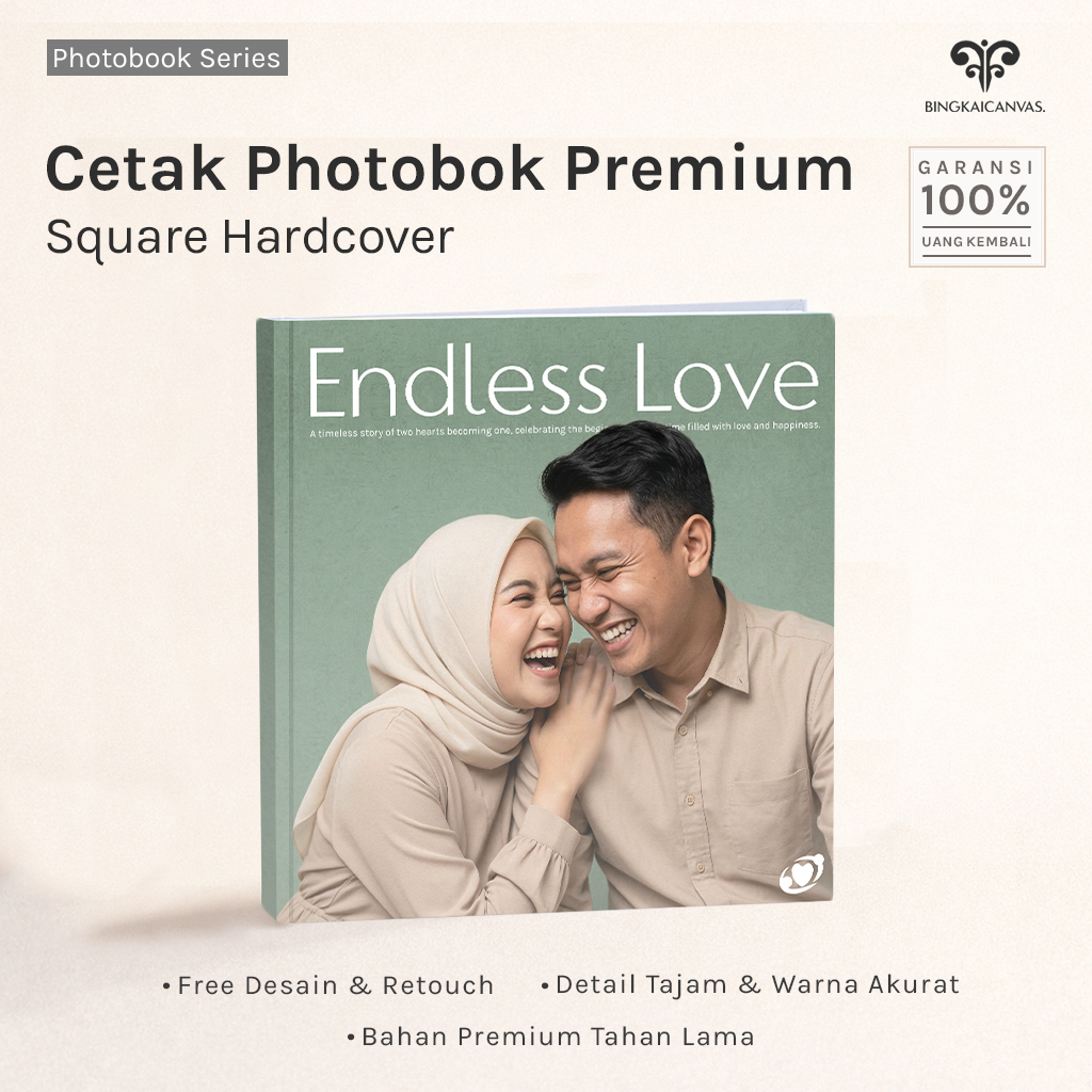 Photobook Album Foto Custom 40 Halaman Hardcover Square