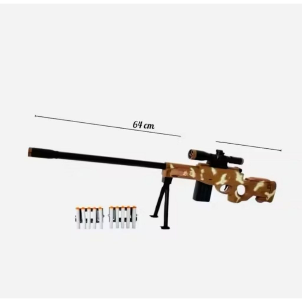 mainan piatol anak  peluru busa sniper AWM soft gun 3689-14A