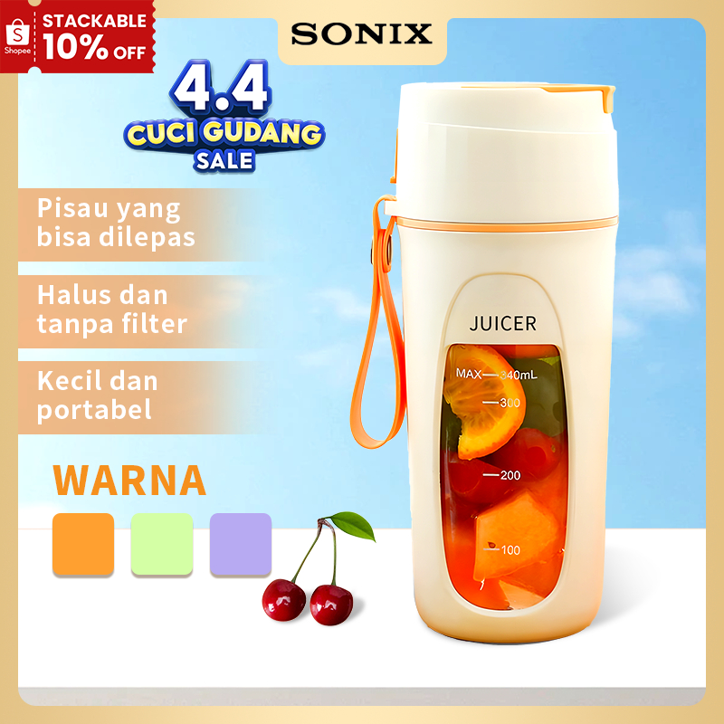 Sonix Basic Portable Mini Juice Cup SJC01 Blender Juicer Portable Usb Rechargeable Ice Crusher 400ML