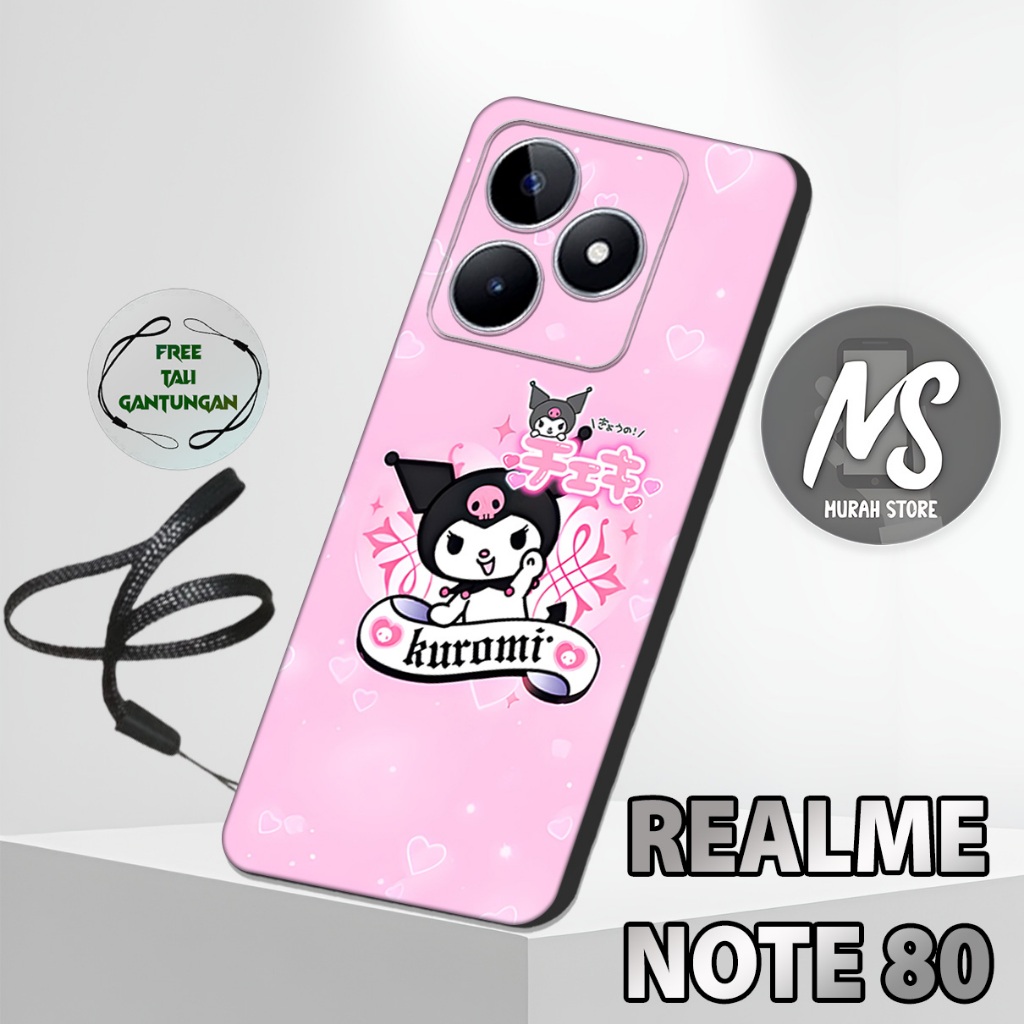 MS26 / Softcase Karet  REALME NOTE 80 + TALI GANTUNGAN HP / Motif Lucu / Case Hp REALME NOTE 80 / Si