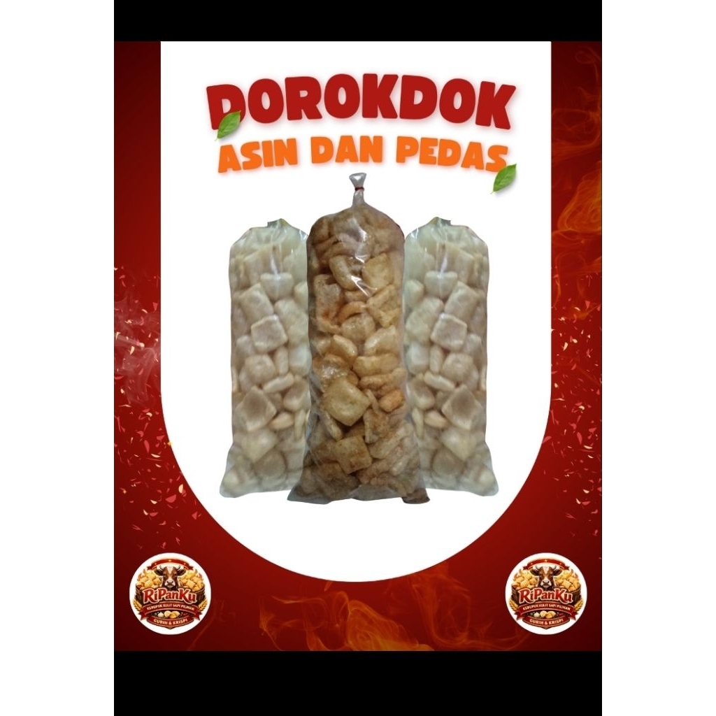 Dorokdok RIPANKU kerupuk kulit sapi asli, asin dan pedas