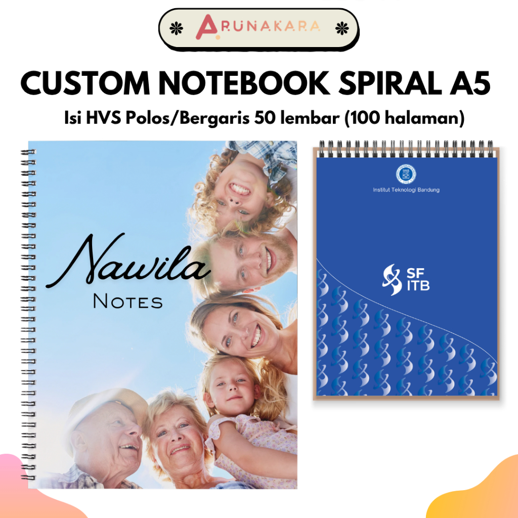Buku Note Custom A5 Notebook Notepad Buku Catatan Buku Custom Perusahaan Organisasi Pribadi satuan g