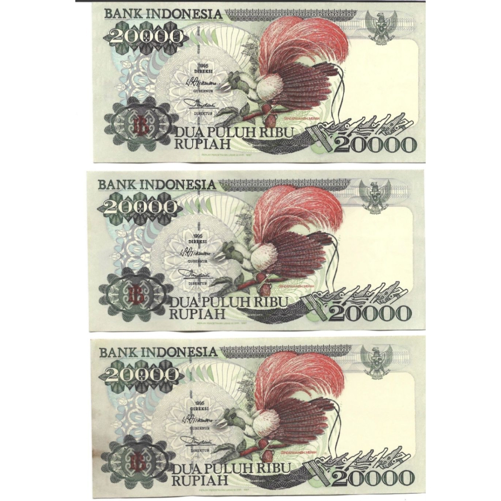 Uang Kuno 20 Rupiah Cendrawasih Merah 1995/1997