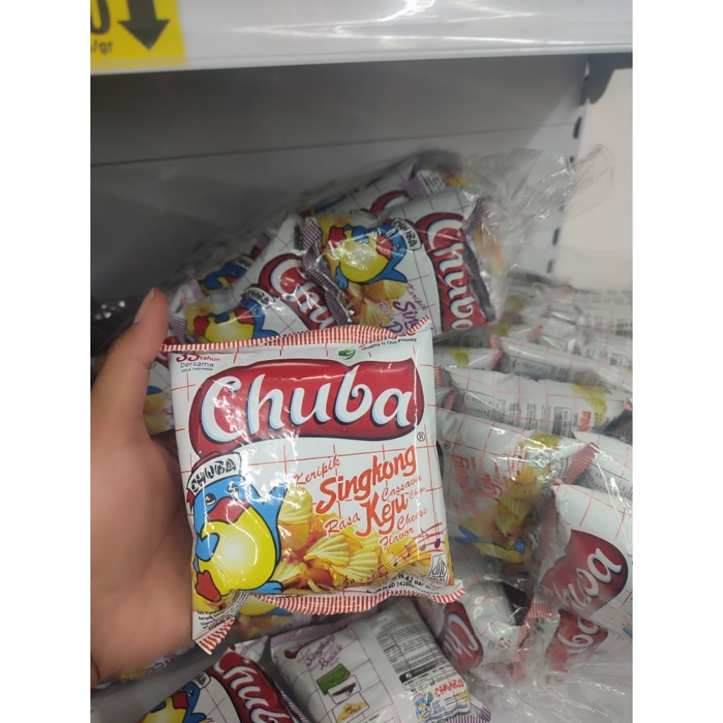 Keripik Singkong Chuba Rasa Keju dan Balado Ijo, 20 pcs per Pack