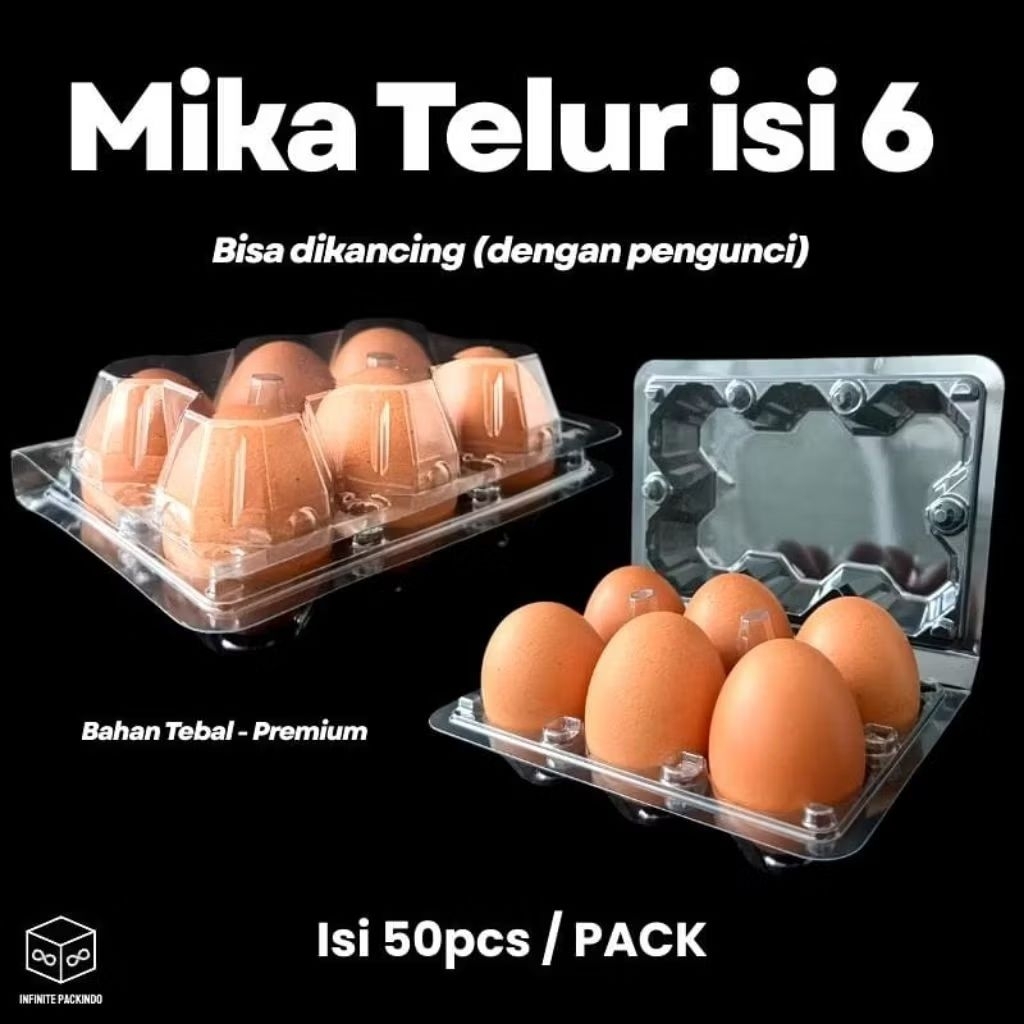 Mika Telur Kancing 4/6/10 Butir / Mika Tray Telur / Egg Tray