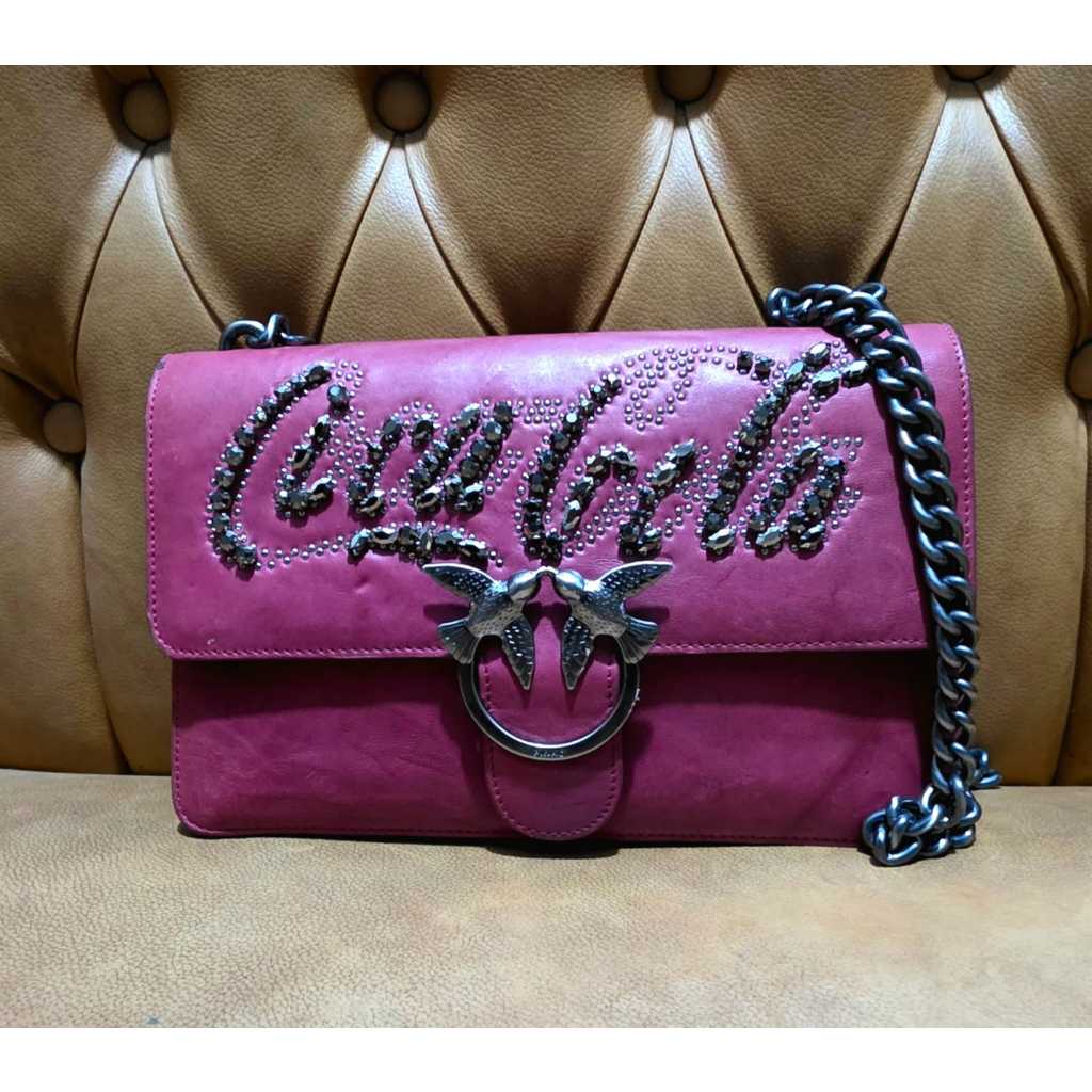 Preloved Tas Unik Kulit Asli Merah Marun