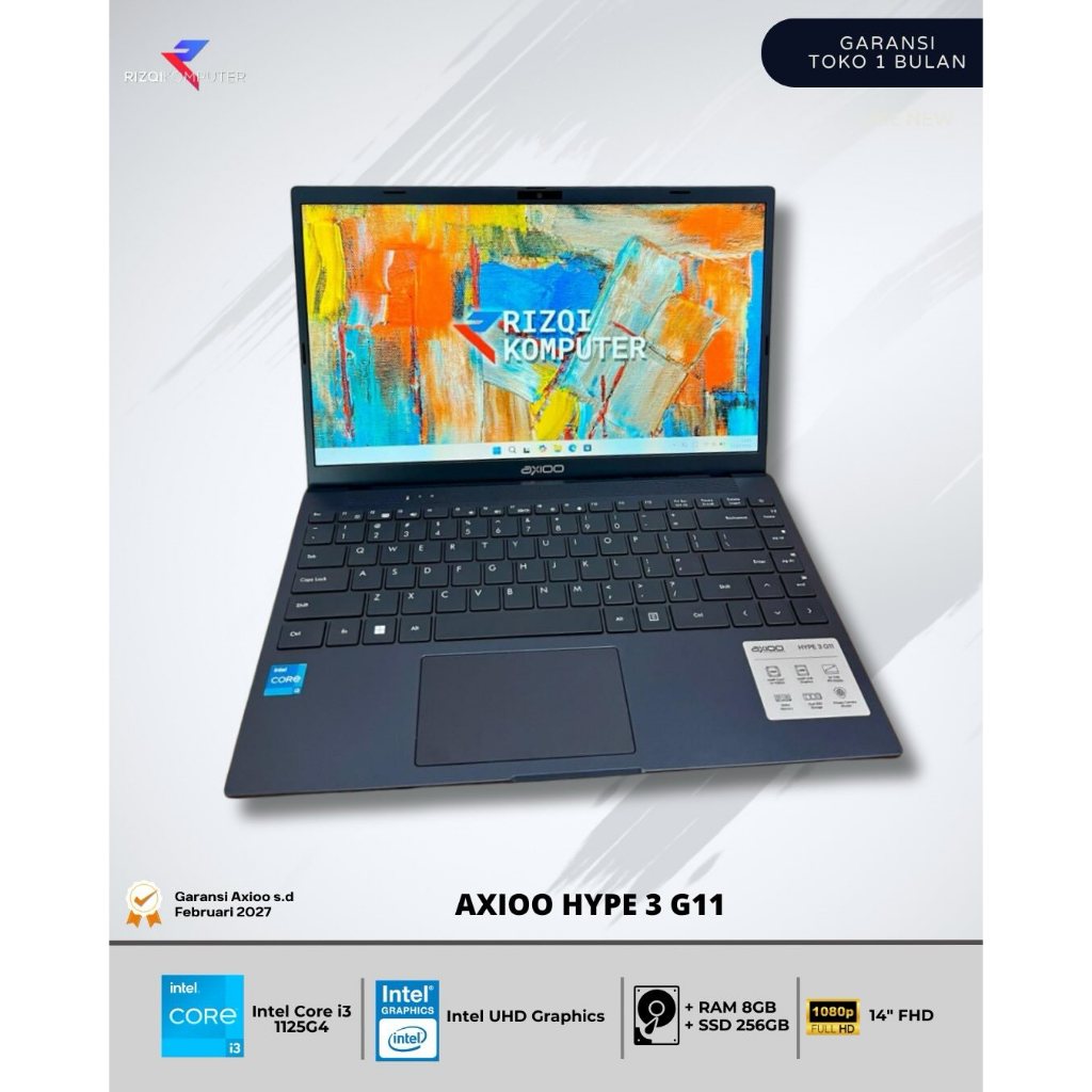 Axioo Hype 3 G11 Intel Core i3-1125G4 RAM 8GB SSD 256GB mjk