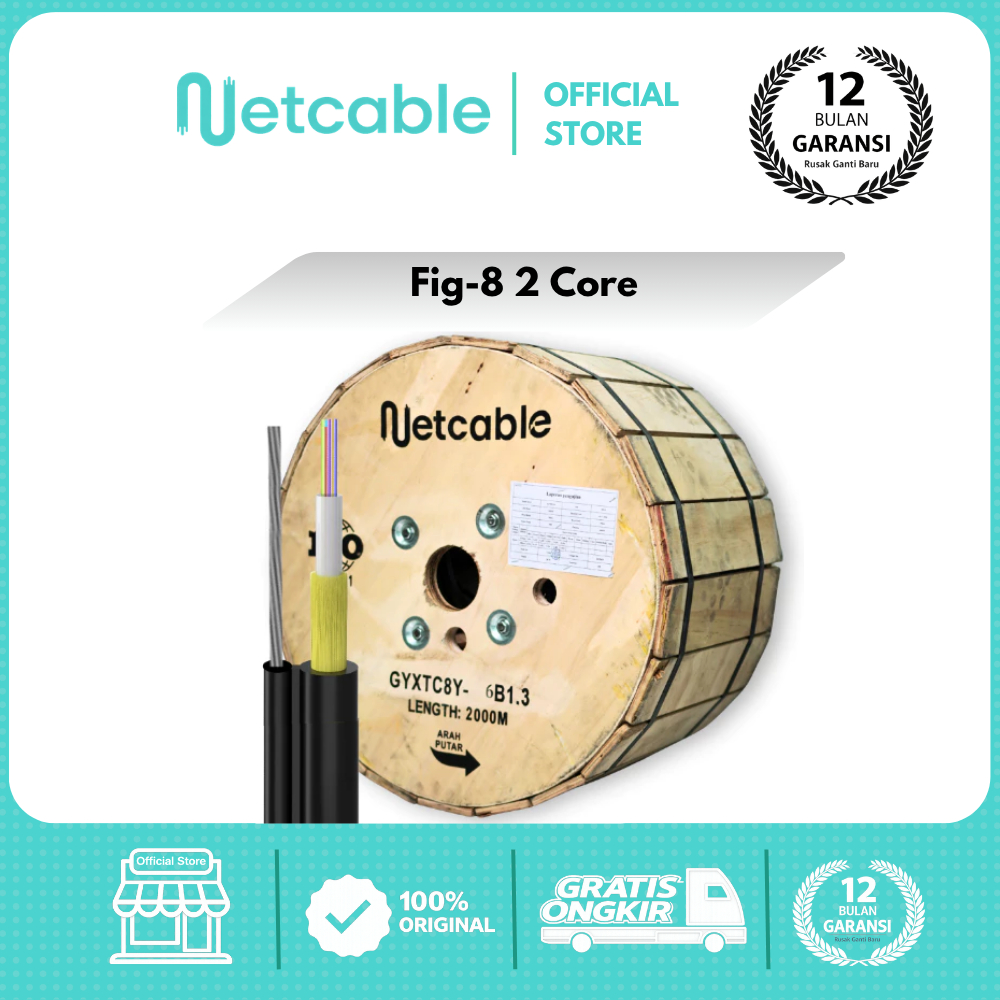NETCABLE Kabel Fiber Optik Mini Fig 8 2 Core 1000m - 2000m | Kabel FO Fig8 1KM 2KM