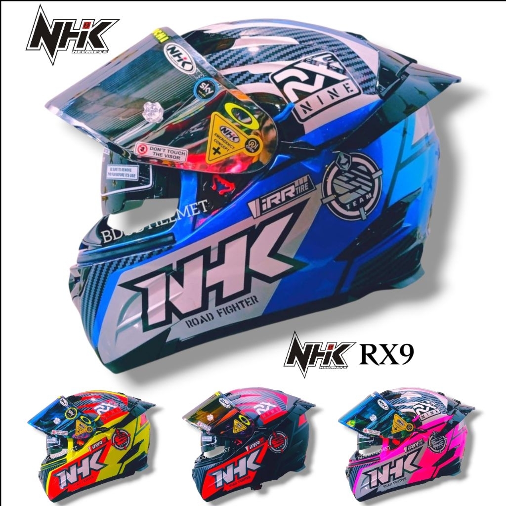 Helm NHK rx9 racer red dof paket ganteng original NHK