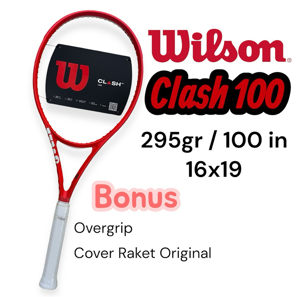 Raket Tenis Wilson Clash 100 V3 295gr 100 in / Raket Tenis Wilson Clash 100 / Tennis Racket Wilson