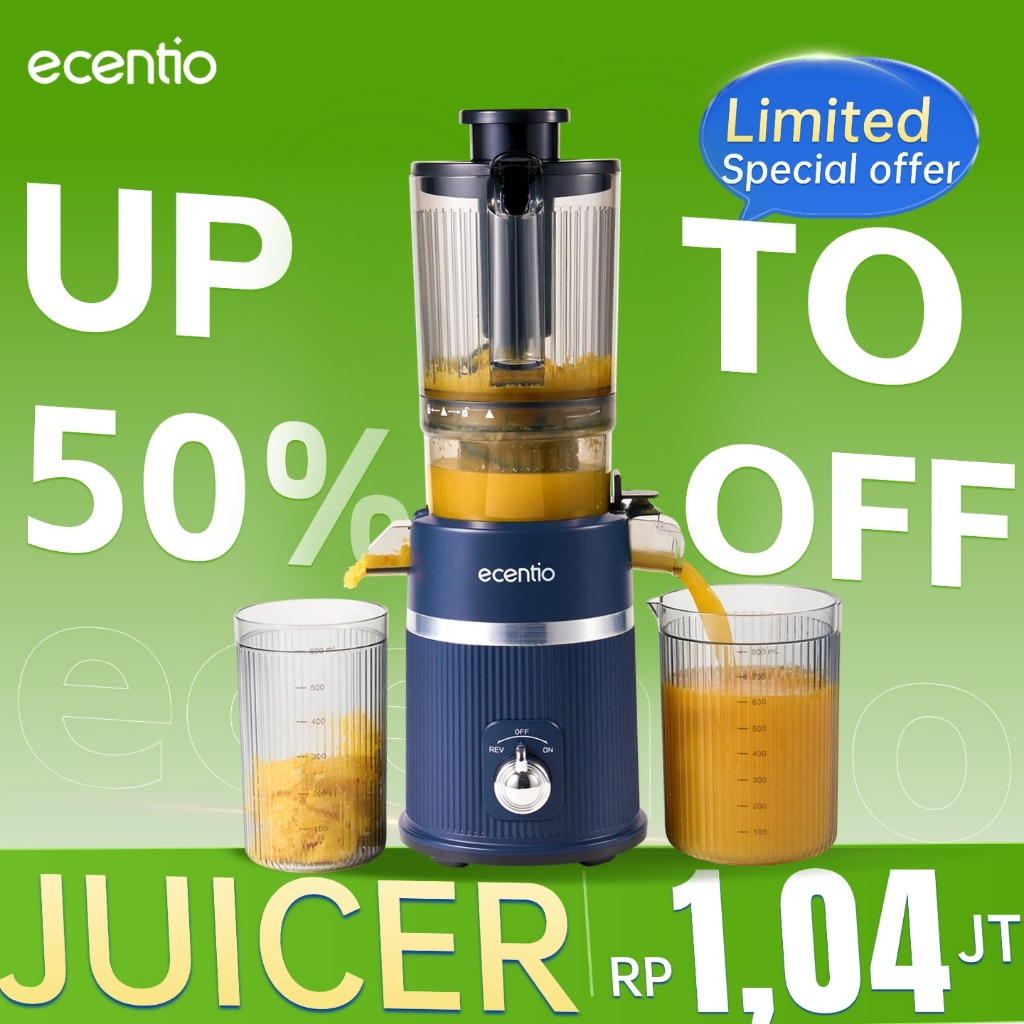 Ecentio 550ml+600ml Slow Juicer dan Blender Multifungsi Garansi 1 Tahun