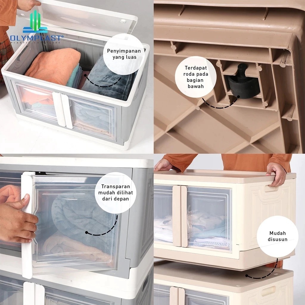 Lemari Plastik 2 Pintu Kabinet Pakaian Gantung | Rak Baju Plastik Jumbo Murah