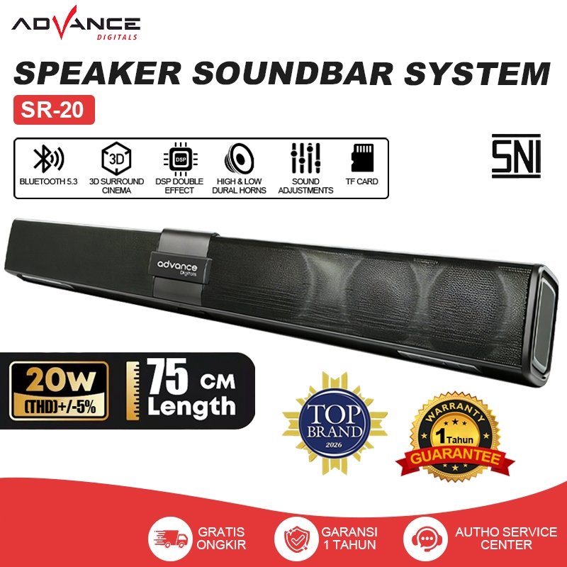 NEW Advance Speaker Soundbar Plus SR20 Speaker Bluetooth Bass Speaker Subwoofer TV Home Studio