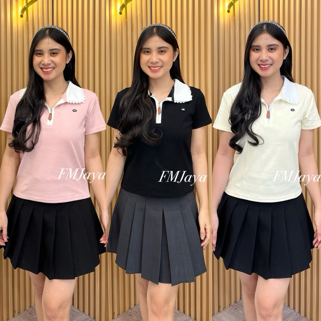 BAJU KERAH RENDA 2627 || ATASAN WANITA FASHION || BAJU KAOS RENDA WANITA