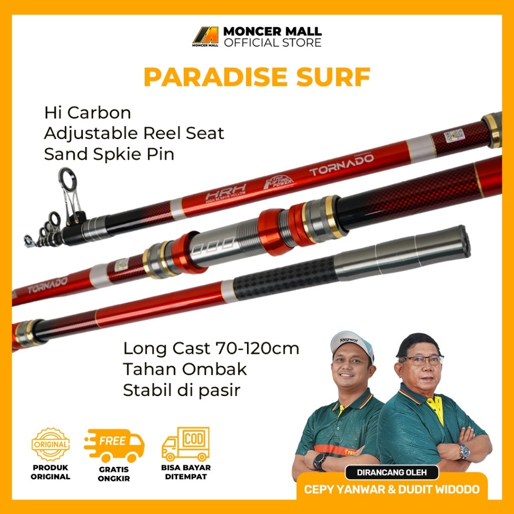 Joran Surf Paradise Surf 360–450cm | Long Casting 120–200g | Carbon HRH | Adjustable Reel Seat